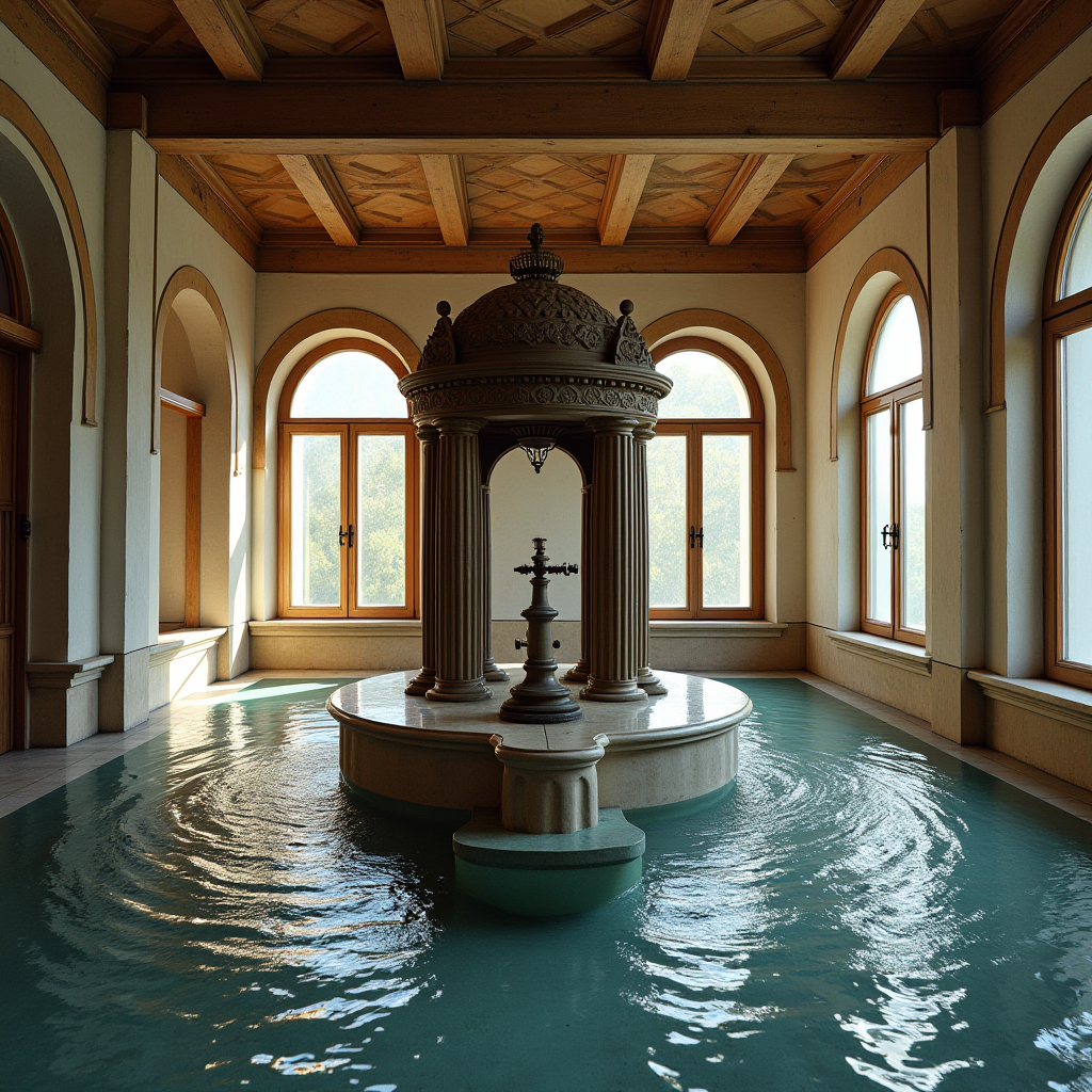 Історична бювета в Трускавці з елегантною архітектурою початку XX століття, де відвідувачі п'ють лікувальну мінеральну воду 'Нафтуся'